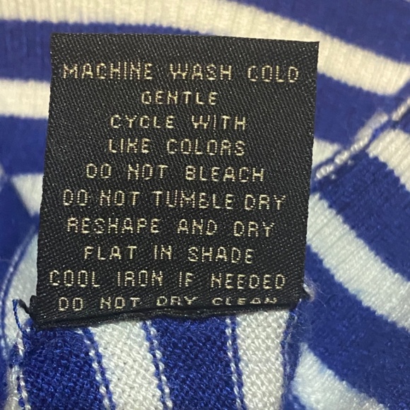 Jeanne Pierre cashmere blend nautical stripes boatneck sweater. Sz. L - Picture 12 of 14
